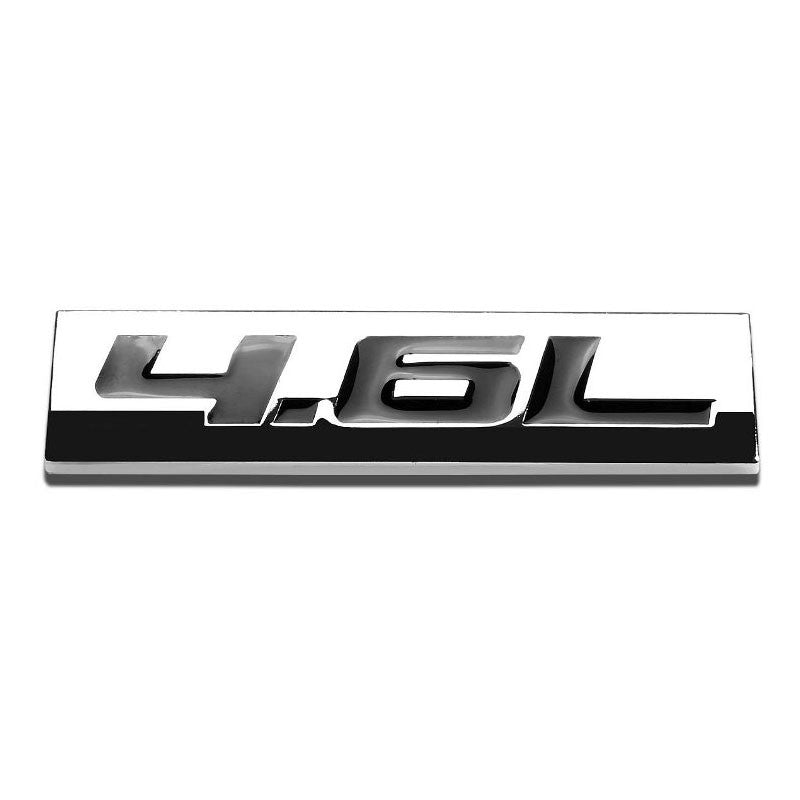 Black/Chrome 4.6L 4.6 L Logo Sign Rear Trunk Badge Decal Plate Sticker Emblem-Exterior-BuildFastCar