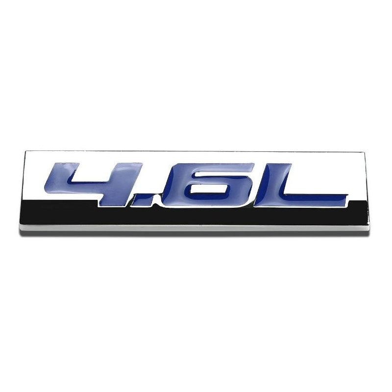 Blue/Chrome 4.6L Sign Logo Plate Automobile Rear Trunk Polish Badge Decal Emblem-Exterior-BuildFastCar