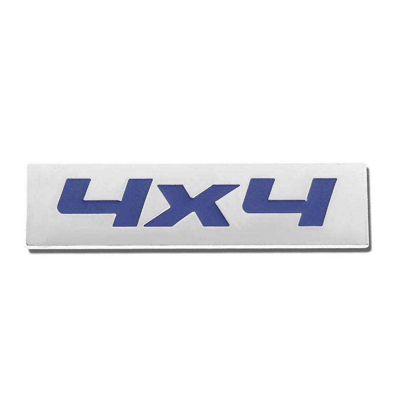 Blue/Chrome 4X4 Text Logo Plate Rear Trunk Metal Badge Decal Sticker Emblem-Exterior-BuildFastCar