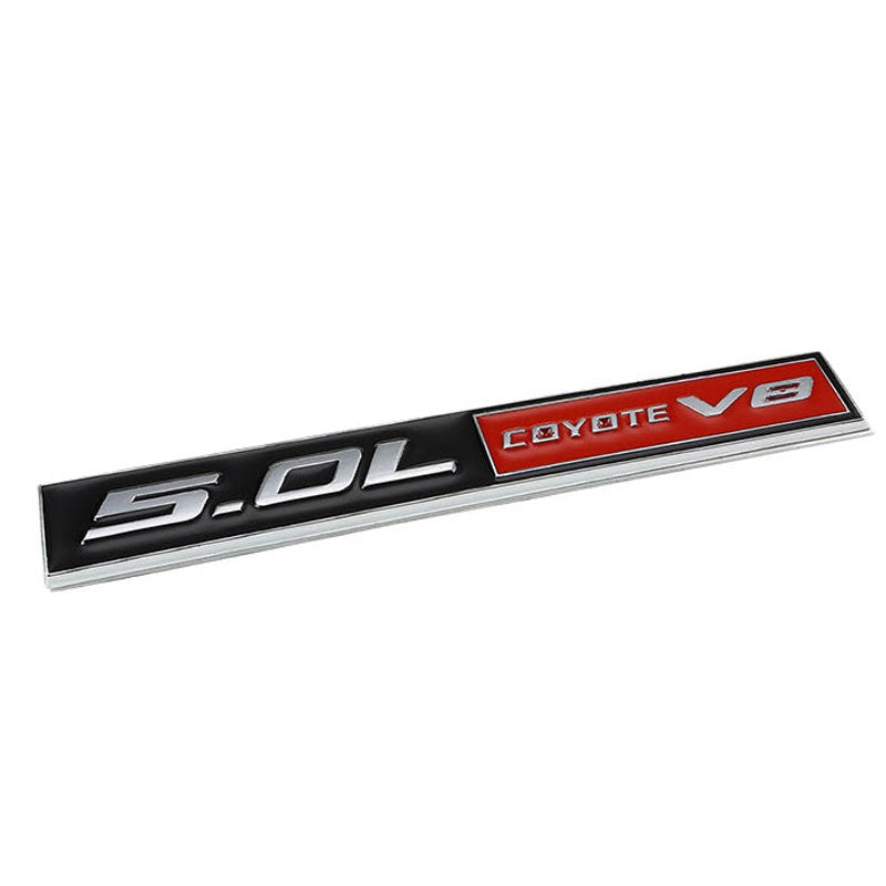 Black/Red 5.0L Coyote V8 Engine Auto Trunk Badge Emblem Decal Adhesive Sticker-Exterior-BuildFastCar