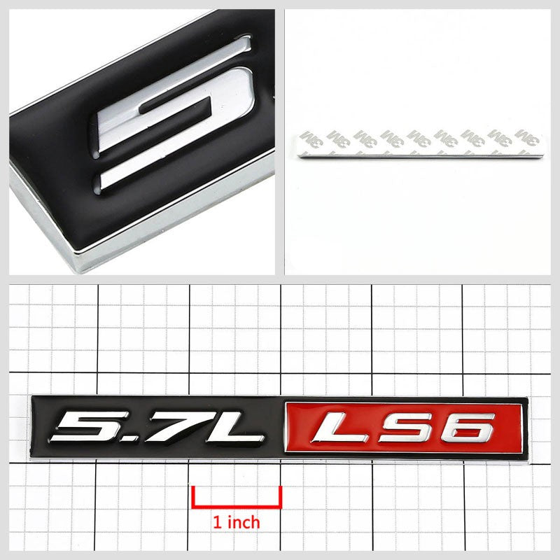 Black/Red 5.0L Coyote V8 Engine Auto Trunk Badge Emblem Decal Adhesive Sticker-Exterior-BuildFastCar
