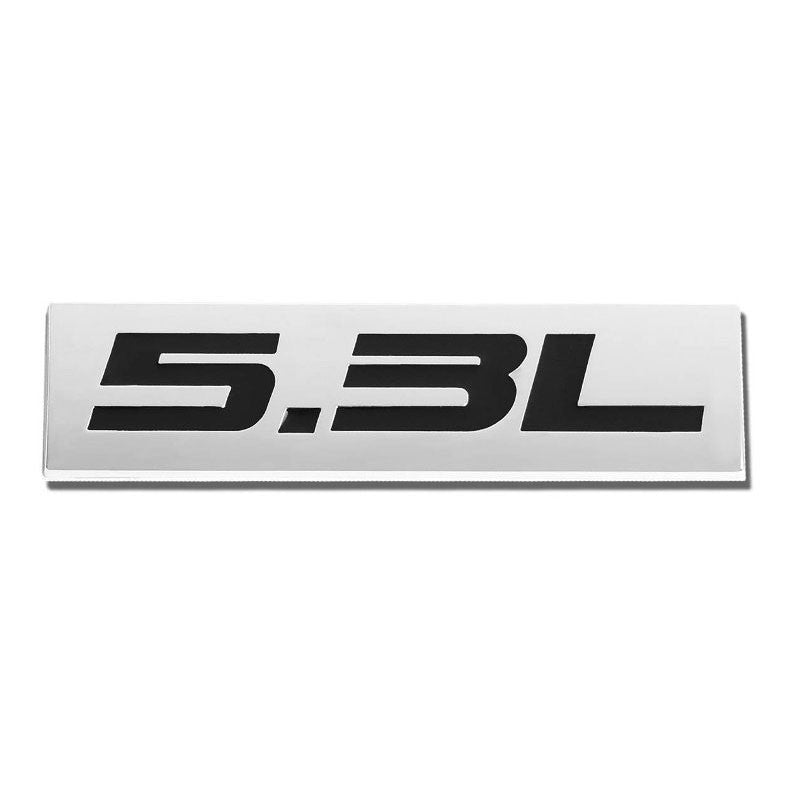 Black/Chrome 5.3L Logo Sign Rear Trunk Polished Badge Decal Plate Sticker Emblem-Exterior-BuildFastCar
