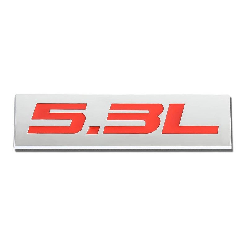 Red/Chrome 5.3L Sign Trim Car Rear Trunk Metal Badge Sticker Decal Emblem-Exterior-BuildFastCar