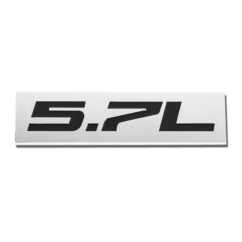 Black/Chrome 5.7L Number Sign Rear Trunk Polished Badge Decal Plate Emblem-Exterior-BuildFastCar