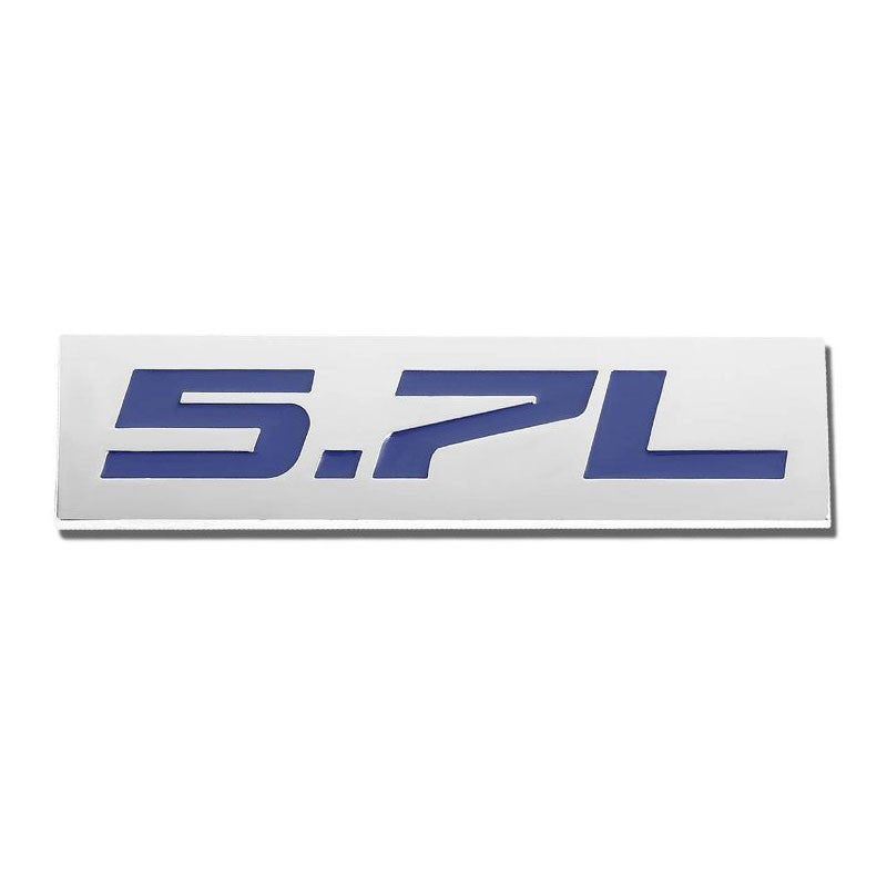 Blue/Chrome 5.7L Logo Sign Plate Rear Trunk Polish Badge Decal Single Emblem-Exterior-BuildFastCar