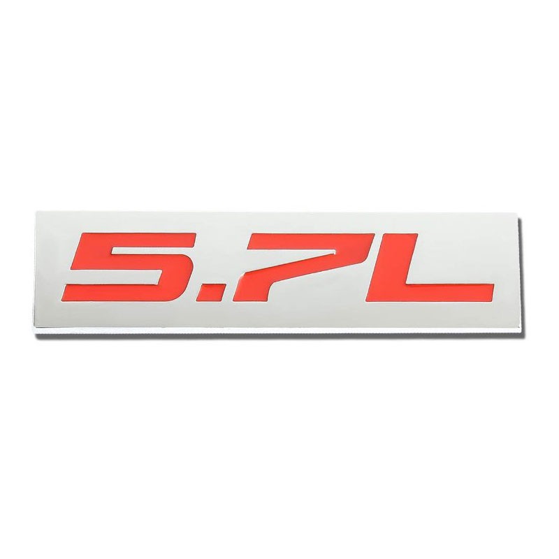 Red/Chrome 5.7L Sign Car Rear Trunk Metal Badge Decal Emblem Plate 3M Tape-Exterior-BuildFastCar