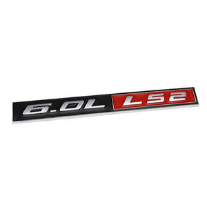 Black/Red/Chrome 6.0L LS2 Car Trunk Badge Emblem Metal Decal 3M Adhesive Sticker-Exterior-BuildFastCar