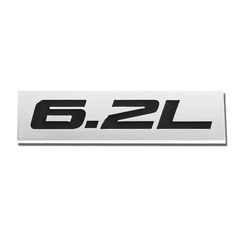 Black/Chrome 6.2L Logo Letter Sign Back Trunk Polished Badge Decal Plate Emblem-Exterior-BuildFastCar