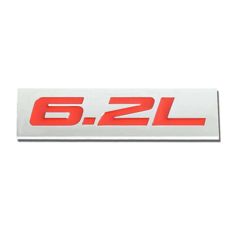 Red/Chrome 6.2L Sign Logo Car Rear Trunk Trim Badge Decal Emblem Sticker-Exterior-BuildFastCar
