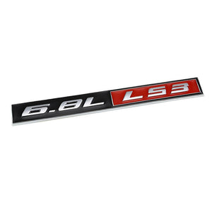 Black/Red/Chrome 6.8L LS3 Chevy Trunk Badge Logo Emblem Metal Decal 3M Sticker-Exterior-BuildFastCar