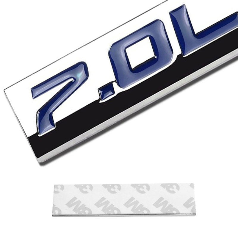 Blue/Chrome 7.0L Logo Plate Rear Trunk Metal Badge Decal Sticker Emblem-Exterior-BuildFastCar