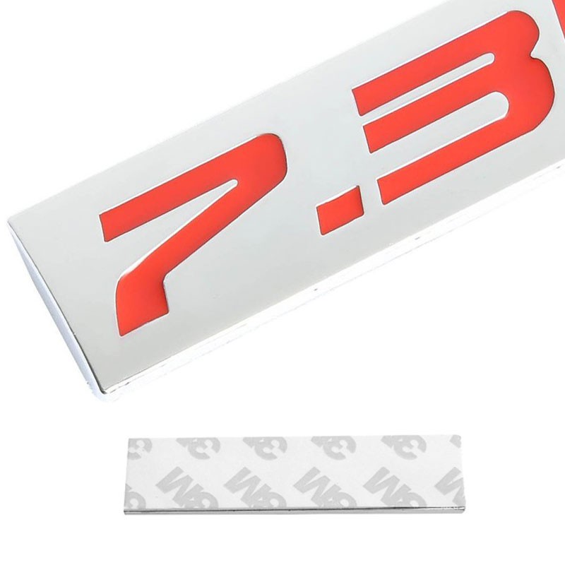 Red/Chrome 7.3L Sign Trim Rear Trunk Race Logo Badge Decal Emblem 3M Tape-Exterior-BuildFastCar