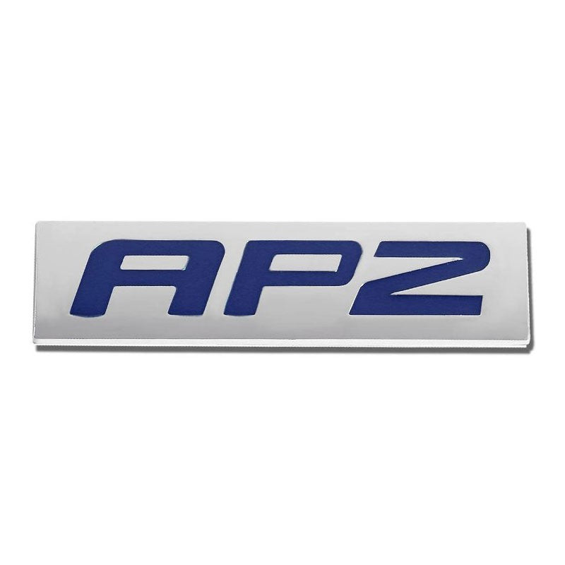 Blue/Chrome AP2 Text Logo Plate Automobile Trunk Metal Badge Decal Emblem-Exterior-BuildFastCar