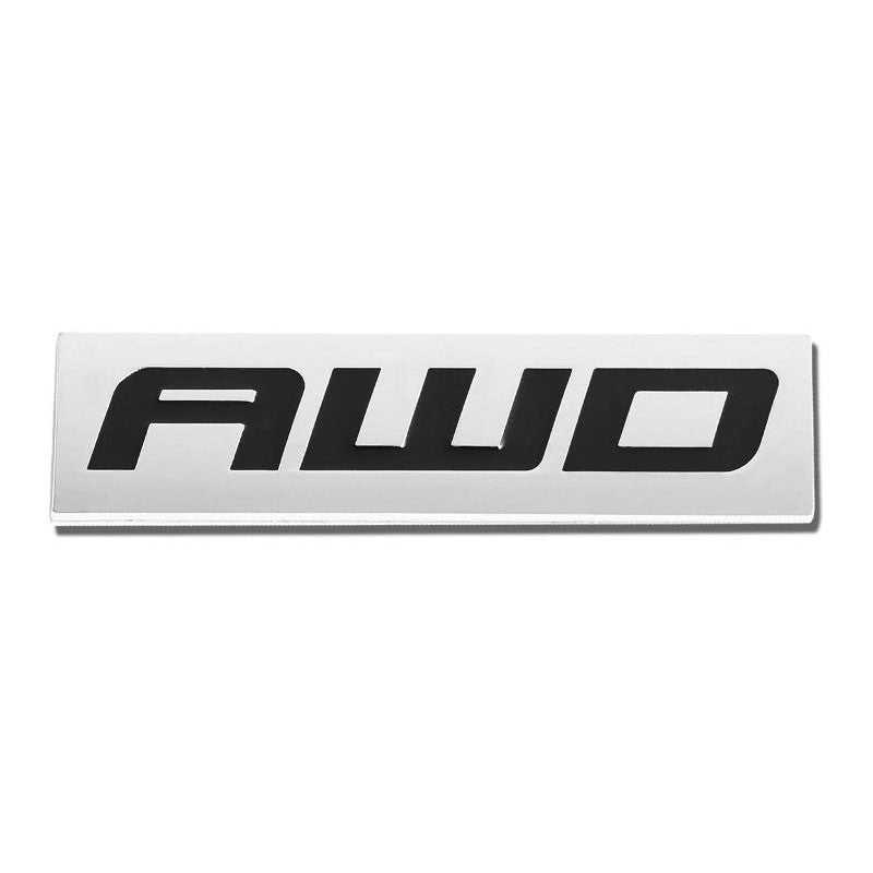 Black/Chrome AWD Letter Sign Logo Rear Trunk Polished Badge Decal Plate Emblem-Exterior-BuildFastCar