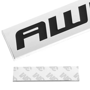 Black/Chrome AWD Letter Sign Logo Rear Trunk Polished Badge Decal Plate Emblem-Exterior-BuildFastCar