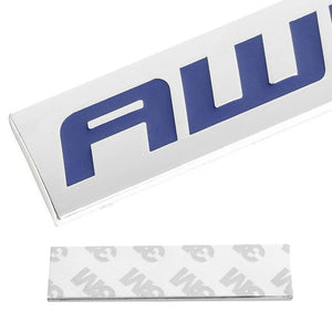 Blue/Chrome AWD Logo Name Plate Rear Trunk Metal Badge Decal Sticker Emblem-Exterior-BuildFastCar