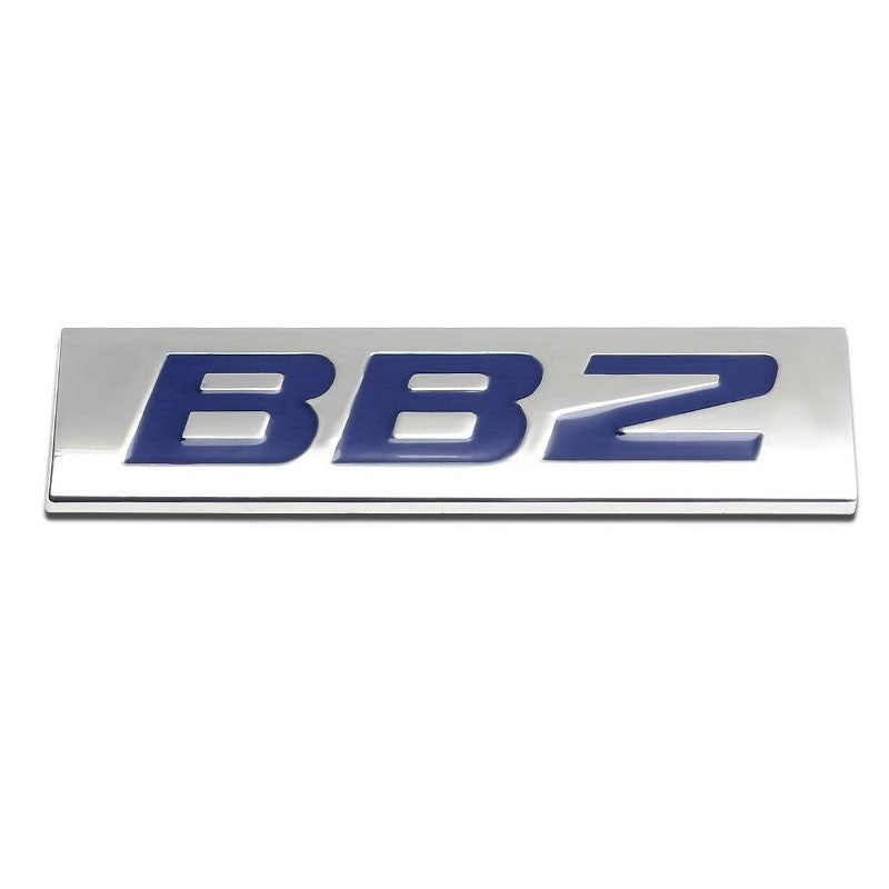 Blue/Chrome BB2 Letter Text Logo Auto Plate Rear Trunk Metal Badge Decal Emblem-Exterior-BuildFastCar