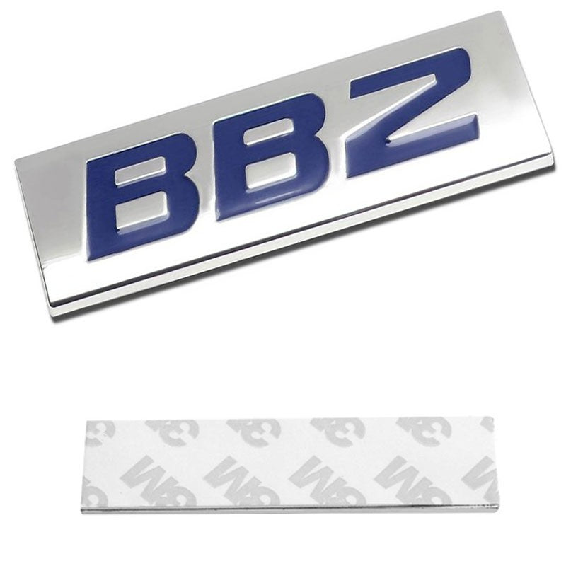 Blue/Chrome BB2 Letter Text Logo Auto Plate Rear Trunk Metal Badge Decal Emblem-Exterior-BuildFastCar