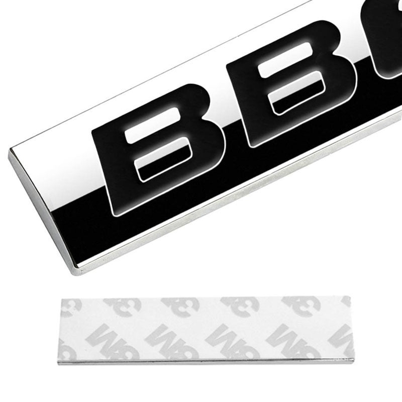 Black/Chrome BB6 Text Logo Automobile Trunk Metal Badge Emblem Decal Plate-Exterior-BuildFastCar