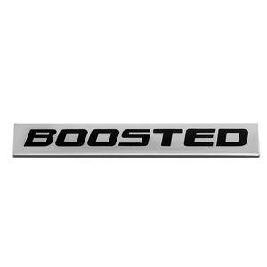 Black/Chrome BOOSTED Letter Sign Rear Trunk Metal Logo Badge Decal Plate Emblem-Exterior-BuildFastCar