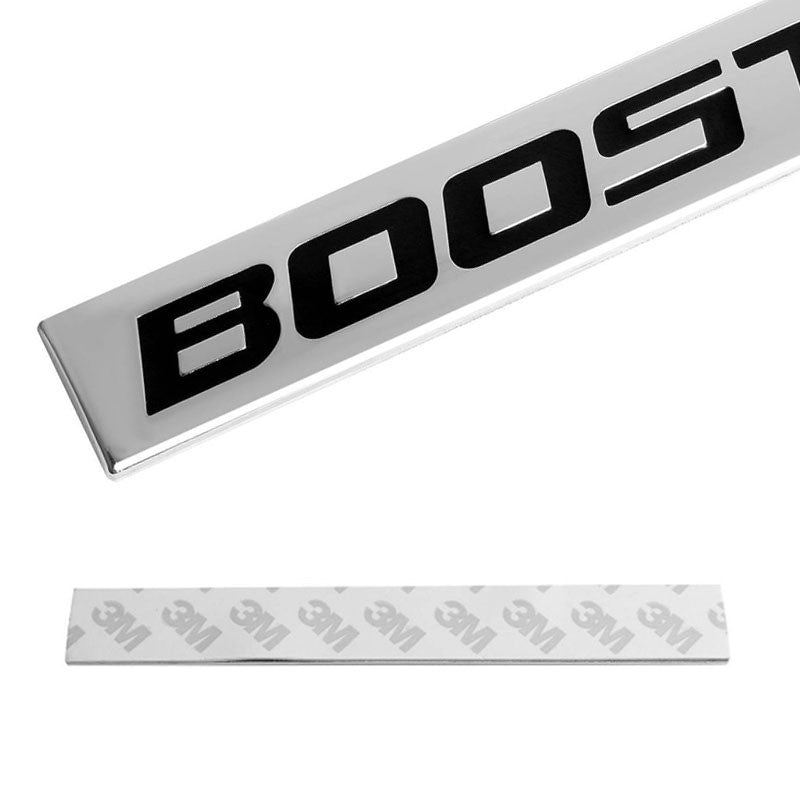 Black/Chrome BOOSTED Letter Sign Rear Trunk Metal Logo Badge Decal Plate Emblem-Exterior-BuildFastCar