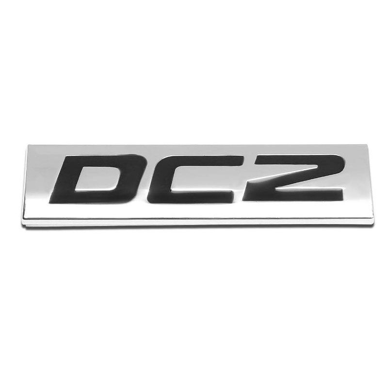 Black/Chrome DC2 Letter Sign logo Engine Trunk Polished Badge Decal Emblem Plate-Exterior-BuildFastCar