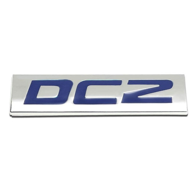Blue/Chrome DC2 Logo Plate Rear Trunk Metal Badge Decal Sticker Emblem-Exterior-BuildFastCar