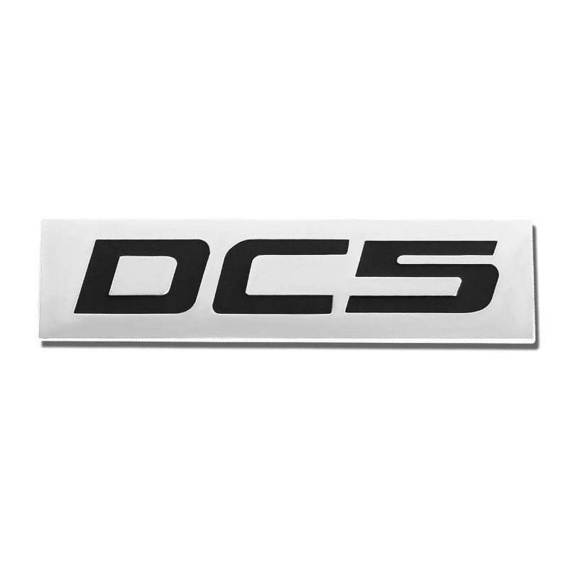 Black/Chrome DC5 Letter Sign Rear Trunk Polished Badge Decal Plate Emblem 4mm-Exterior-BuildFastCar