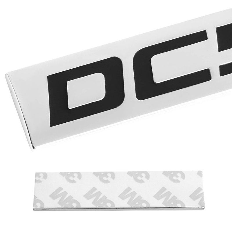 Black/Chrome DC5 Letter Sign Rear Trunk Polished Badge Decal Plate Emblem 4mm-Exterior-BuildFastCar