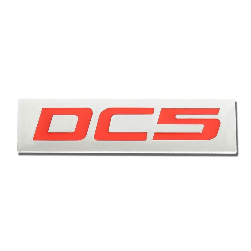 Red/Chrome DC5 Sign Trim Rear Trunk Polished Badge Decal Emblem 3M Tape-Exterior-BuildFastCar