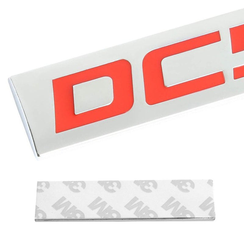 Red/Chrome DC5 Sign Trim Rear Trunk Polished Badge Decal Emblem 3M Tape-Exterior-BuildFastCar