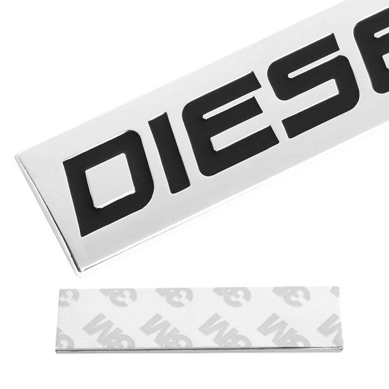 Black/Chrome Diesel DIESEL Letter Sign Trunk Polished Badge Decal Plate Emblem-Exterior-BuildFastCar