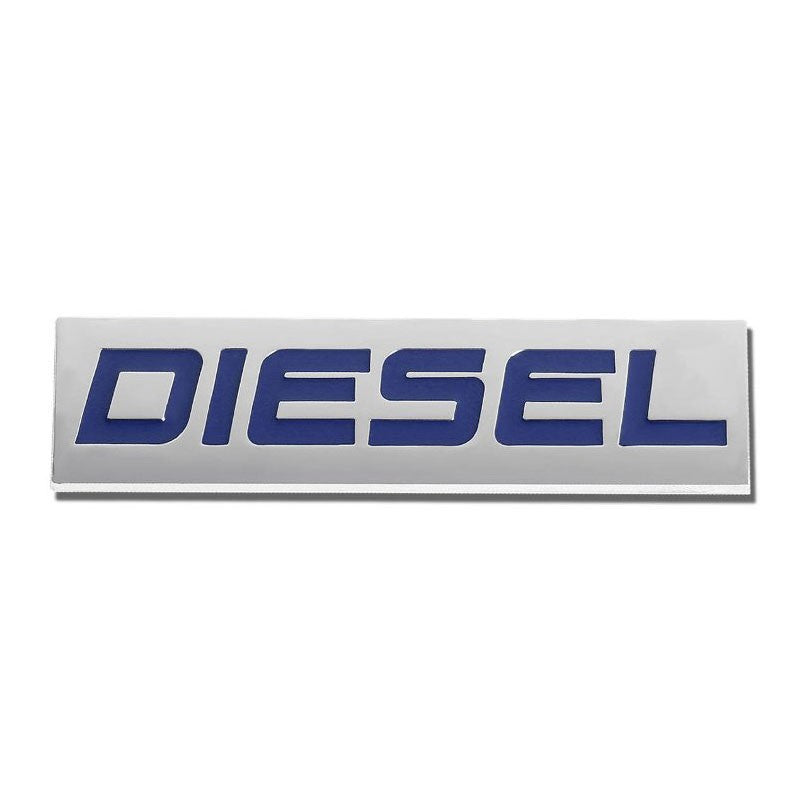 Blue/Chrome DIESEL TEXT Logo Plate Rear Trunk Metal Badge Decal Sticker Emblem-Exterior-BuildFastCar