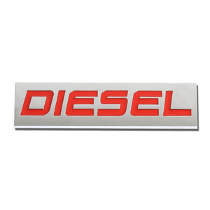 Red/Chrome DIESEL Sign Trim Plate Engine Rear Trunk Polished Badge Decal Emblem-Exterior-BuildFastCar