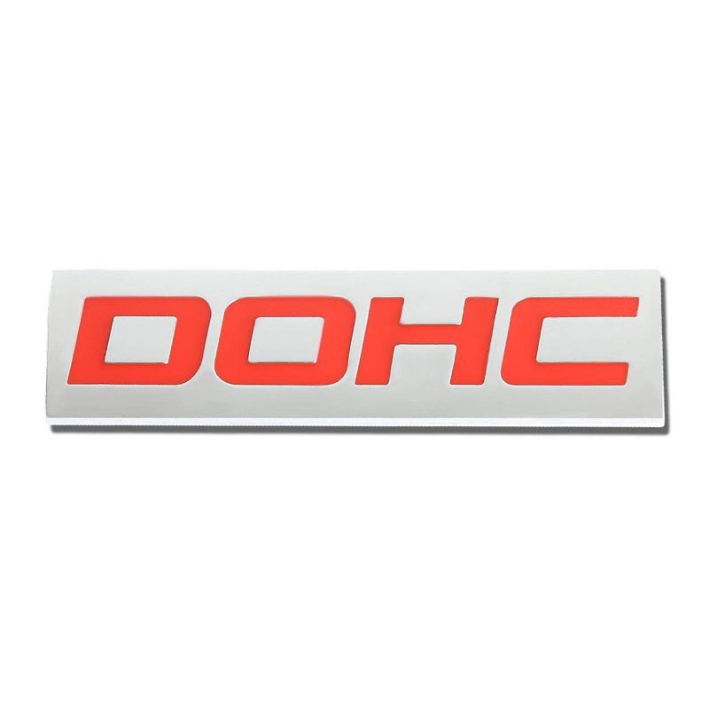 Red/Chrome DOHC Sign Trim Rear Trunk Polished Badge Decal Emblem 3M Tape-Exterior-BuildFastCar