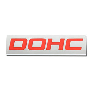 Red/Chrome DOHC Sign Trim Rear Trunk Polished Badge Decal Emblem 3M Tape-Exterior-BuildFastCar