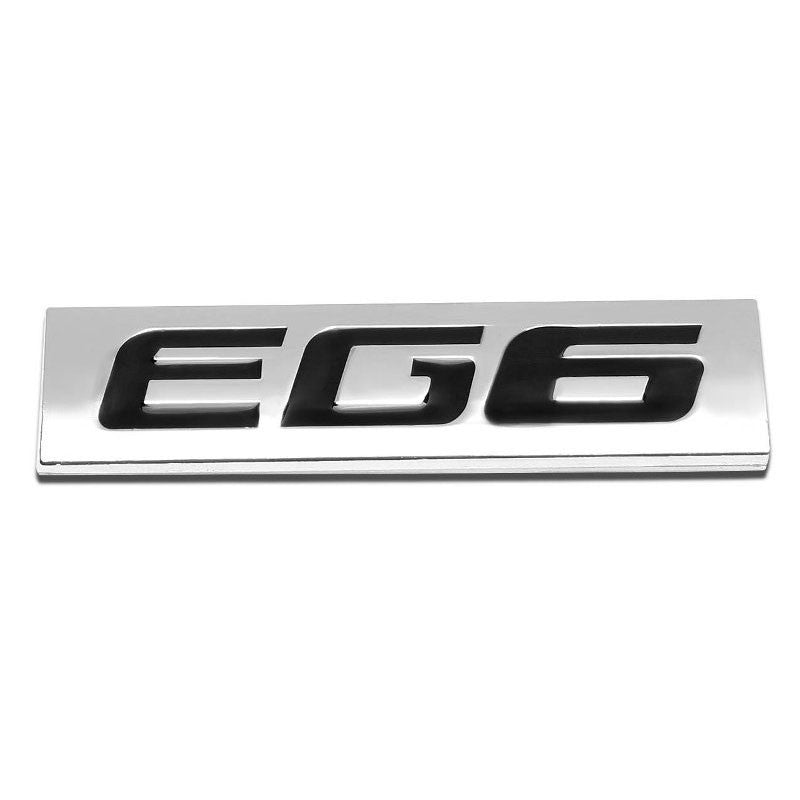 Black/Chrome EG6 Letter Sign Rear Trunk Polished Style Badge Decal Plate Emblem-Exterior-BuildFastCar