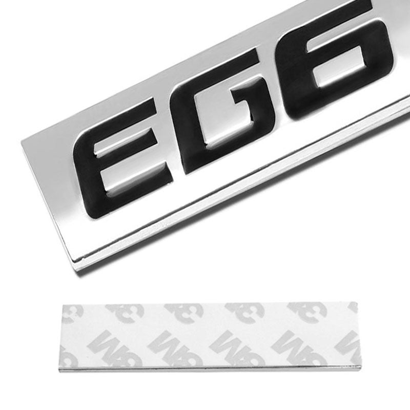 Black/Chrome EG6 Letter Sign Rear Trunk Polished Style Badge Decal Plate Emblem-Exterior-BuildFastCar