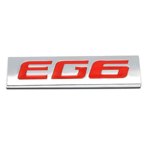 Red/Chrome EG6 Auto Sign Trim Trunk Polished Logo Badge Decal Emblem Plate-Exterior-BuildFastCar