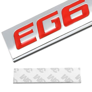 Red/Chrome EG6 Auto Sign Trim Trunk Polished Logo Badge Decal Emblem Plate-Exterior-BuildFastCar