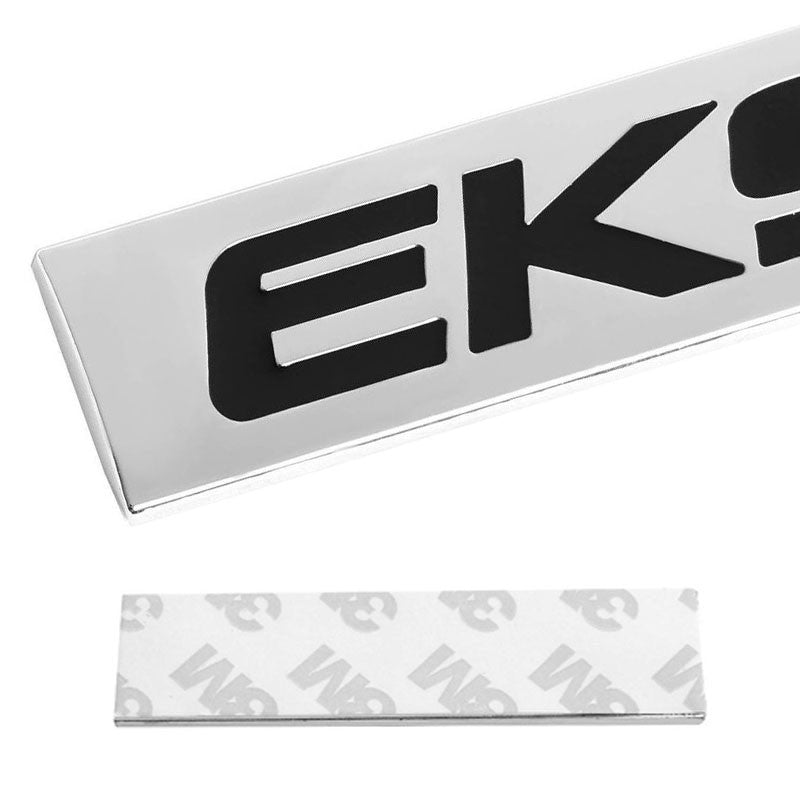 Black/Chrome EK9 Letter Sign Rear Trunk Polished Badge Decal Plate Emblem 4mm-Exterior-BuildFastCar