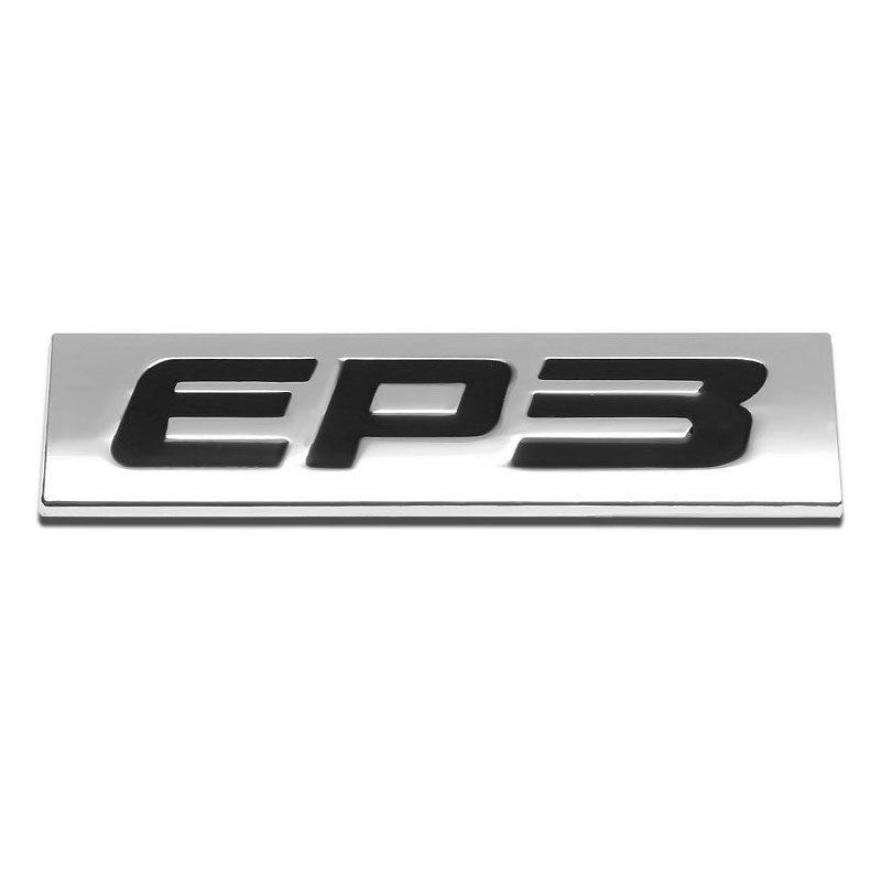 Black/Chrome EP3 Letter Sign Rear Back Trunk Polished Badge Decal Plate Emblem-Exterior-BuildFastCar