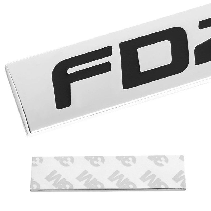 Black/Chrome FD2 Letter Auto Sign Rear Trunk Polished Badge Decal Plate Emblem-Exterior-BuildFastCar