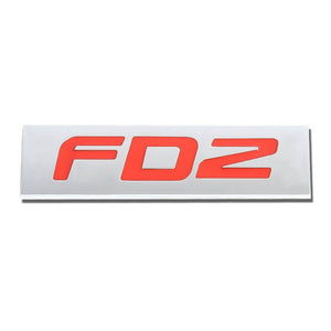 Red/Chrome FD2 Sign Trim Rear Trunk Polished Logo Badge Decal Emblem w/3M Tape-Exterior-BuildFastCar