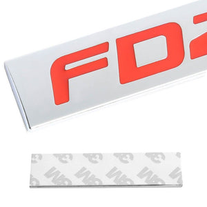 Red/Chrome FD2 Sign Trim Rear Trunk Polished Logo Badge Decal Emblem w/3M Tape-Exterior-BuildFastCar