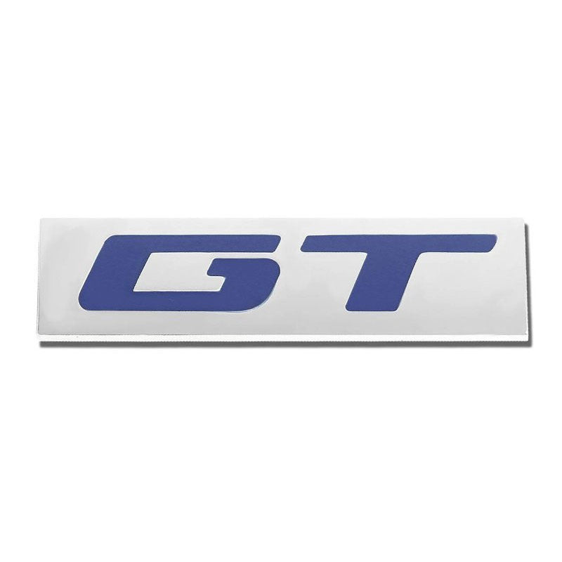 Blue/Chrome GT Logo Plate Rear Trunk Metal Hood Sign Badge Decal Sticker Emblem-Exterior-BuildFastCar