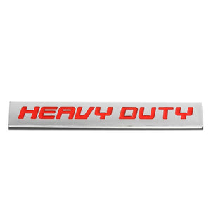 Red/Chrome HEAVY DUTY text Sign Trim Rear Trunk Polished Badge Decal Emblem-Exterior-BuildFastCar