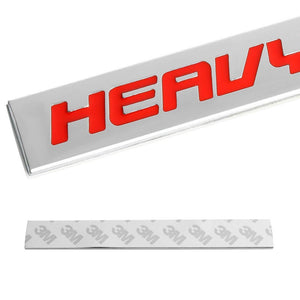 Red/Chrome HEAVY DUTY text Sign Trim Rear Trunk Polished Badge Decal Emblem-Exterior-BuildFastCar