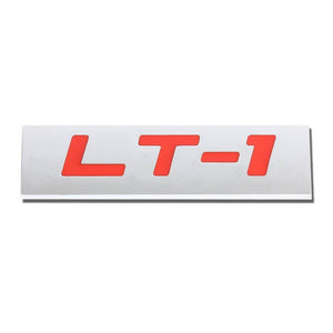 Red/Chrome LT1 Car Sign Trim Rear Trunk Polished Logo Badge Decal Emblem-Exterior-BuildFastCar