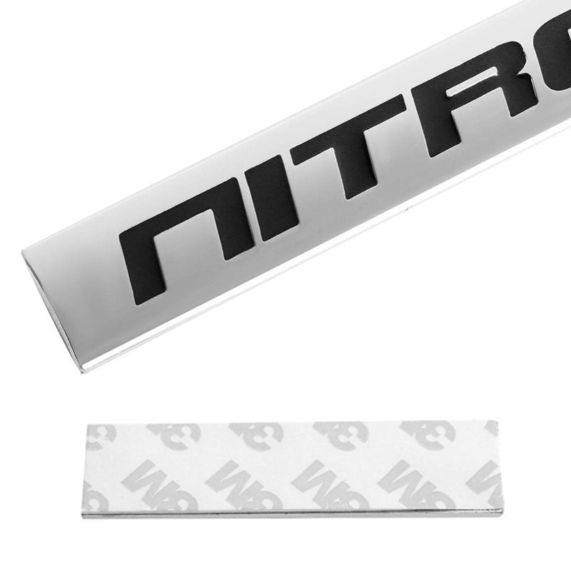 Black/Chrome Nitrous Letter Sign Motor Rear Trunk Metal Badge Decal Plate Emblem-Exterior-BuildFastCar